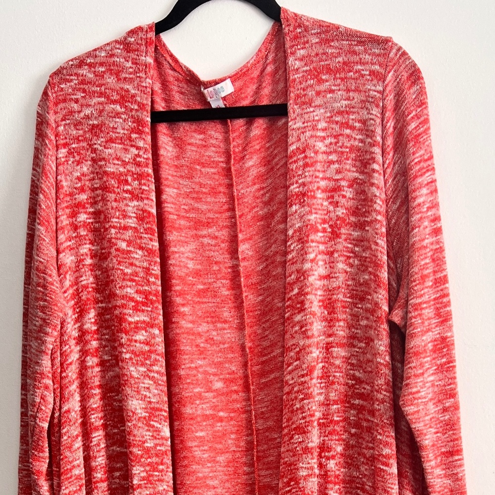 LuLaRoe Sarah Duster Cardigan - Coral Heathered